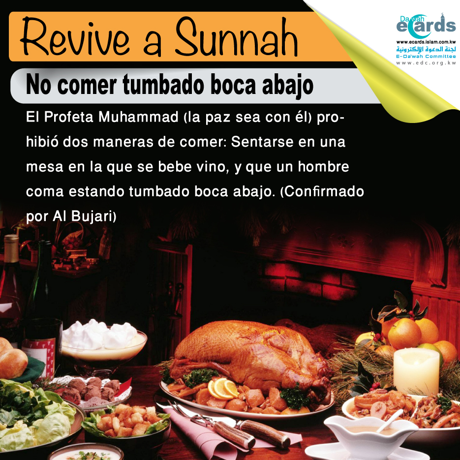 Revive un Sunna: no comer tumbado boca abajo